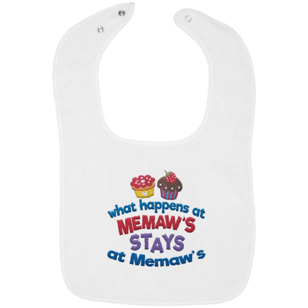 What Happens At Memaws - Embroidered Infant Bib