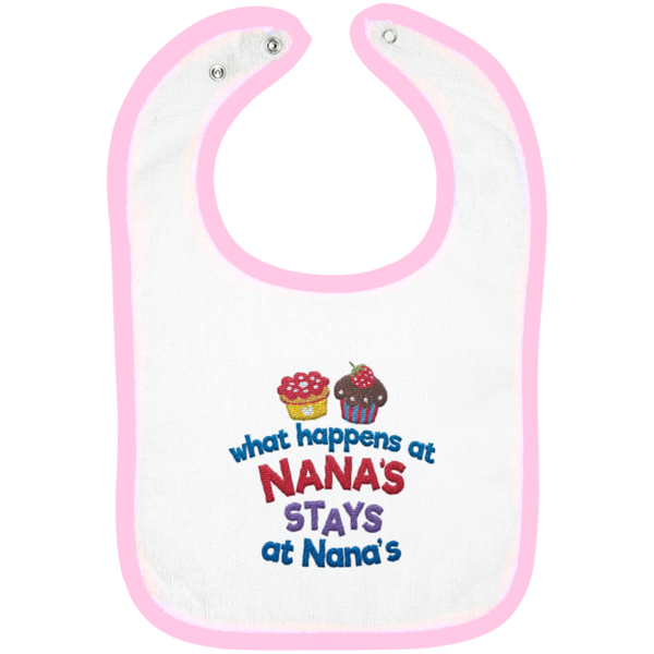 What Happens At Nanas - Embroidered Infant Bib