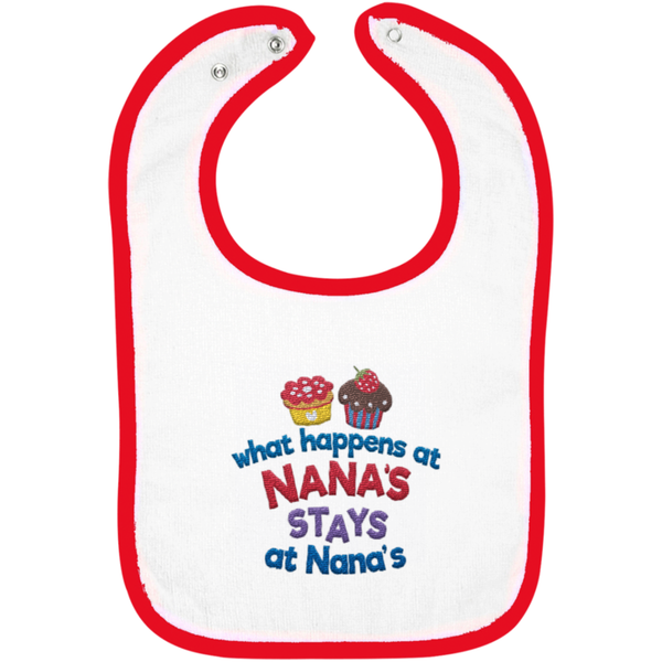 What Happens At Nanas - Embroidered Infant Bib