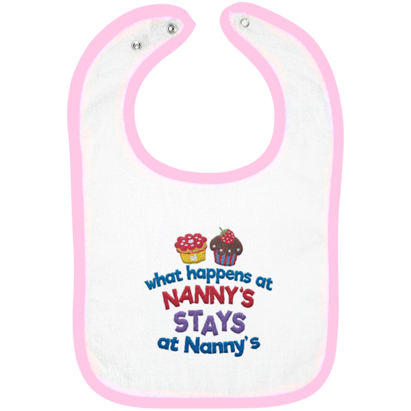 What Happens At Nannys - Embroidered Infant Bib