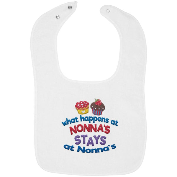 What Happens At Nonnas - Embroidered Infant Bib