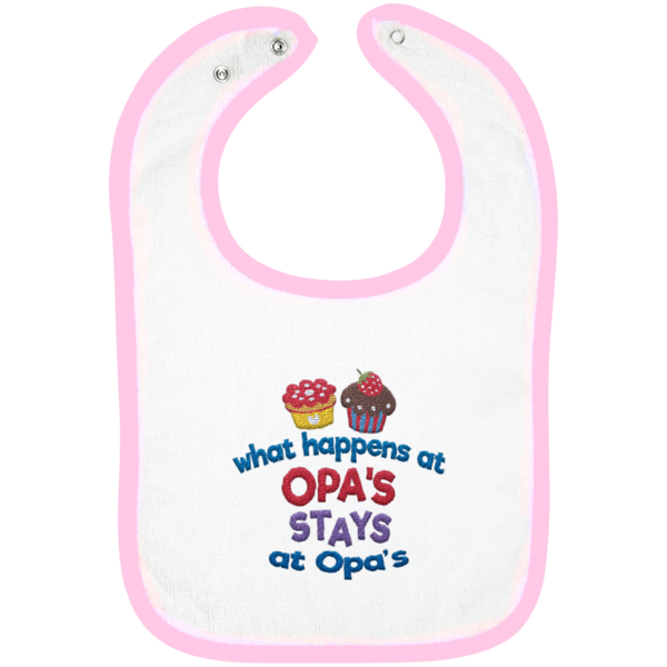 What Happens At Opas - Embroidered Infant Bib