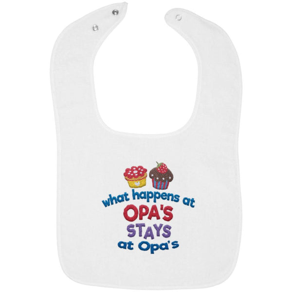 What Happens At Opas - Embroidered Infant Bib