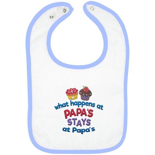 What Happens At Papas - Embroidered Infant Bib