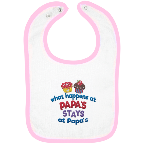 What Happens At Papas - Embroidered Infant Bib
