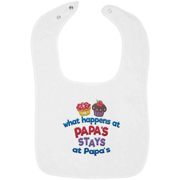 What Happens At Papas - Embroidered Infant Bib