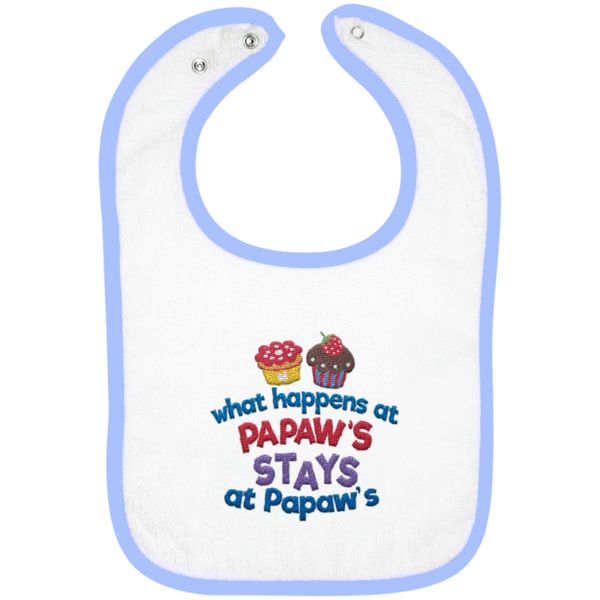What Happens At Papaws - Embroidered Infant Bib