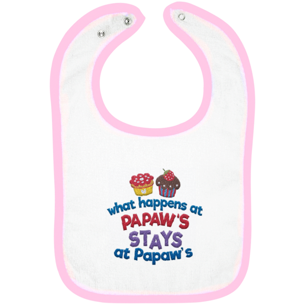 What Happens At Papaws - Embroidered Infant Bib