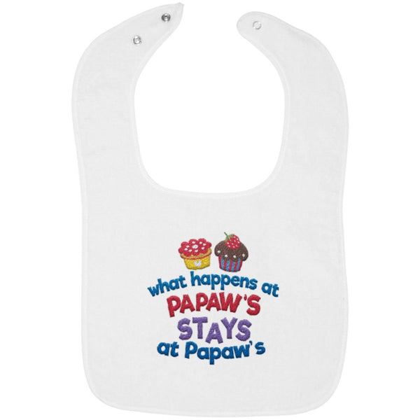 What Happens At Papaws - Embroidered Infant Bib