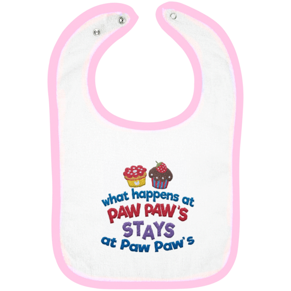 What Happens At Paw Paws - Embroidered Infant Bib