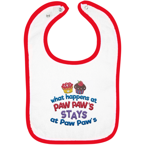 What Happens At Paw Paws - Embroidered Infant Bib