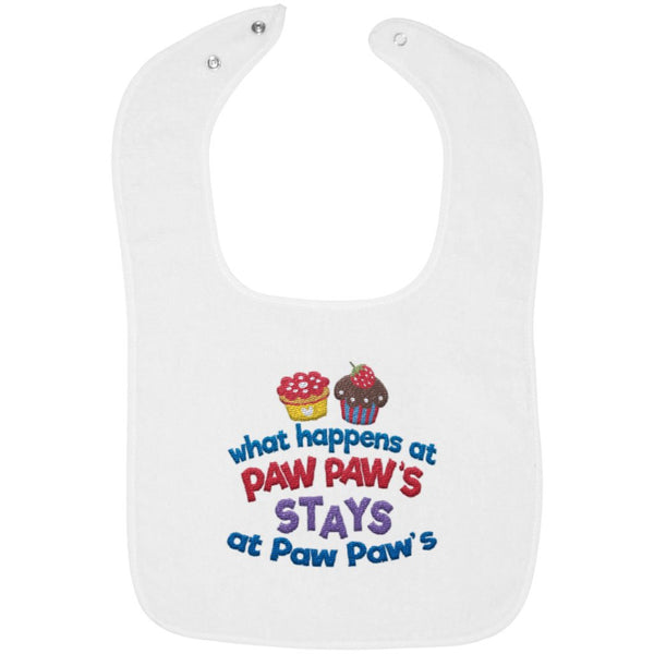 What Happens At Paw Paws - Embroidered Infant Bib