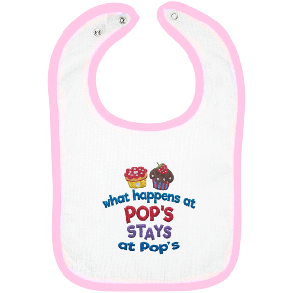 What Happens At Pops - Embroidered Infant Bib