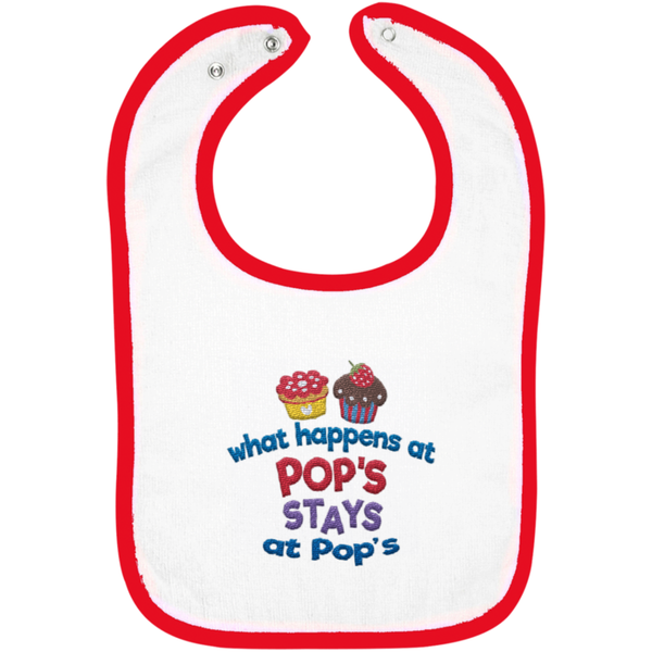 What Happens At Pops - Embroidered Infant Bib