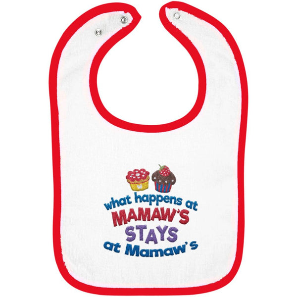What Happens At Mamaws - Embroidered Infant Bib