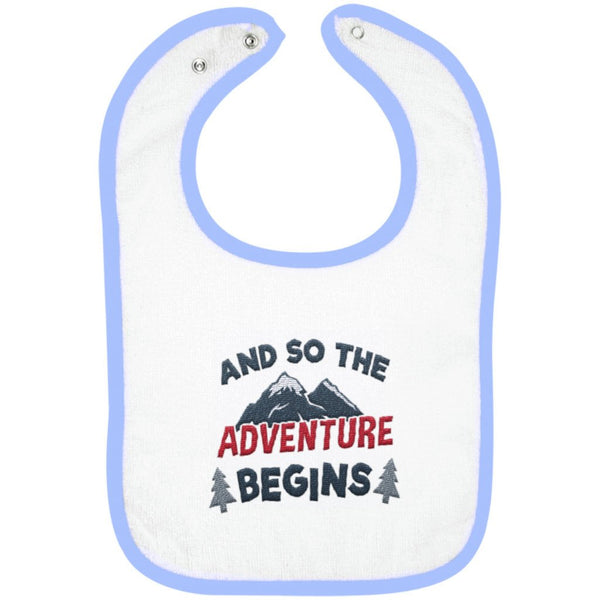 And So the Adventure Begins - Embroidered Infant Bib