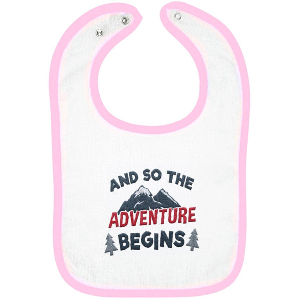 And So the Adventure Begins - Embroidered Infant Bib