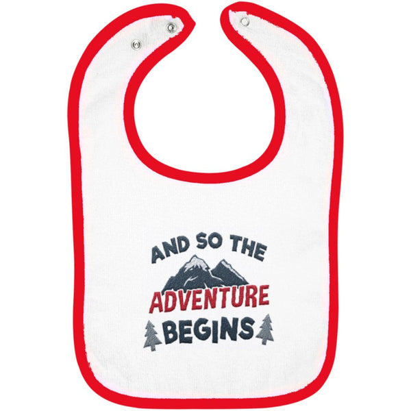 And So the Adventure Begins - Embroidered Infant Bib