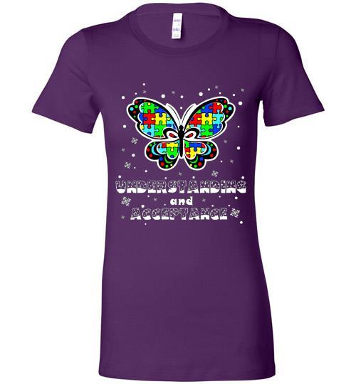 Autism Awareness Ugly Christmas Sweaters Autism Understanding And Acceptance Bella Ladies Tee