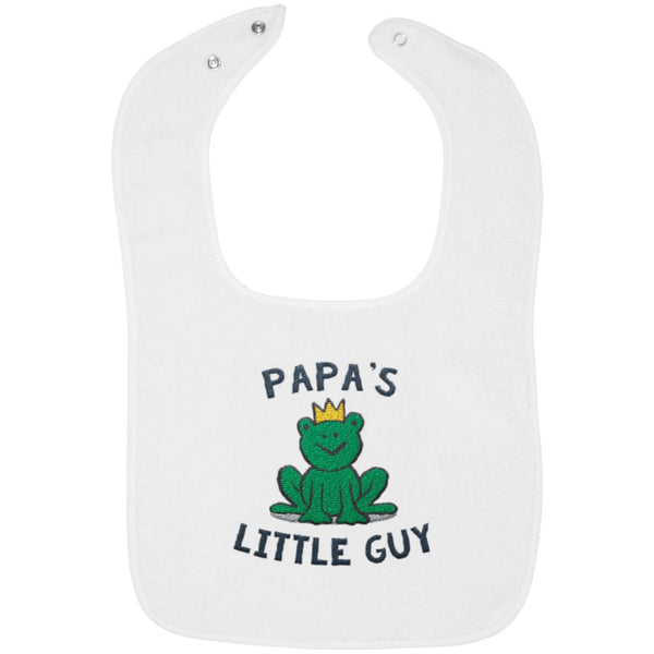 Papa's Little Guy - Embroidered Infant Bib