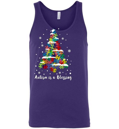 Autism Awareness Ugly Christmas Sweaters Autism Is A Blessing Tank Top