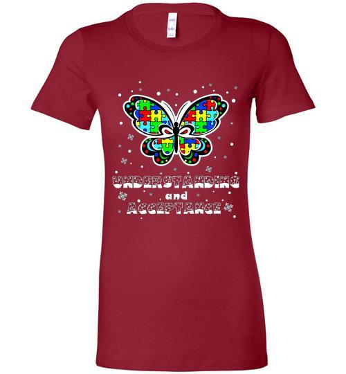 Autism Awareness Ugly Christmas Sweaters Autism Understanding And Acceptance Bella Ladies Tee