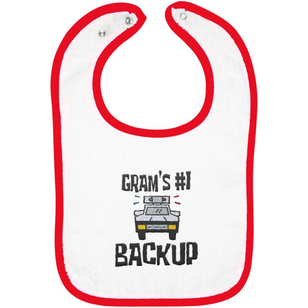 Gram's #1 Backup - Embroidered Infant Bib