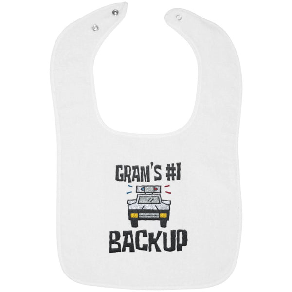 Gram's #1 Backup - Embroidered Infant Bib