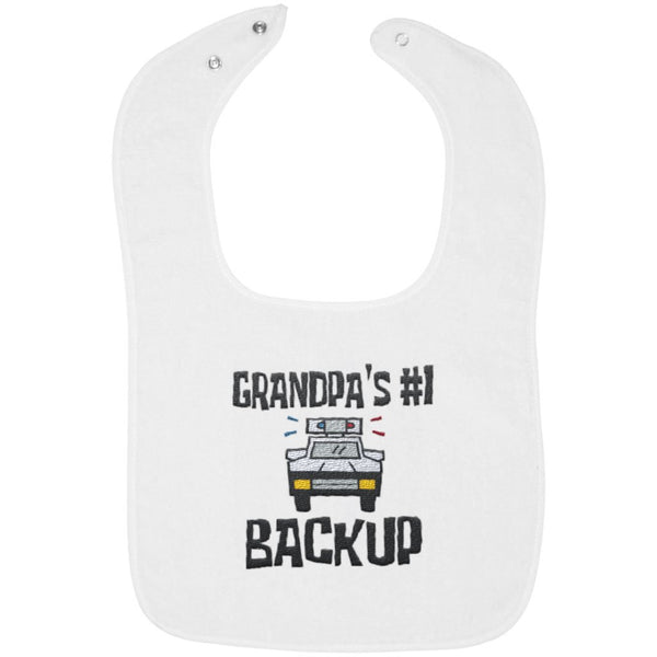 Grandpa's #1 Backup - Embroidered Infant Bib