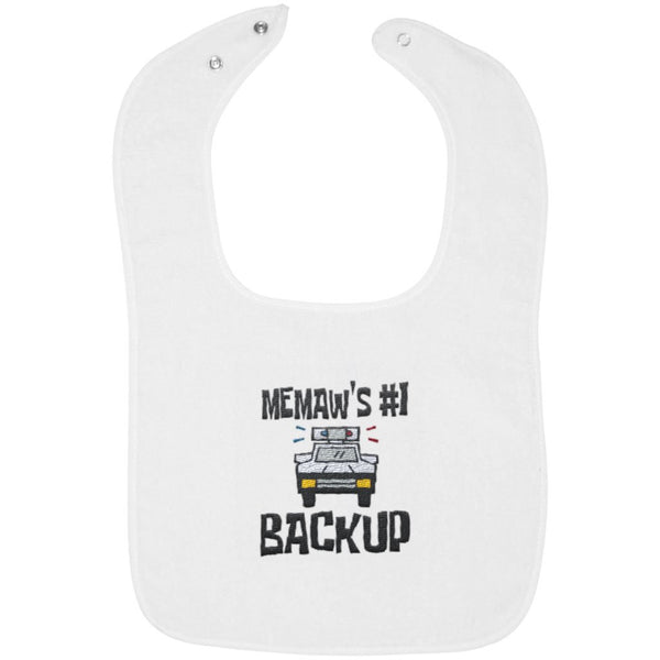 Memaw's #1 Backup - Embroidered Infant Bib