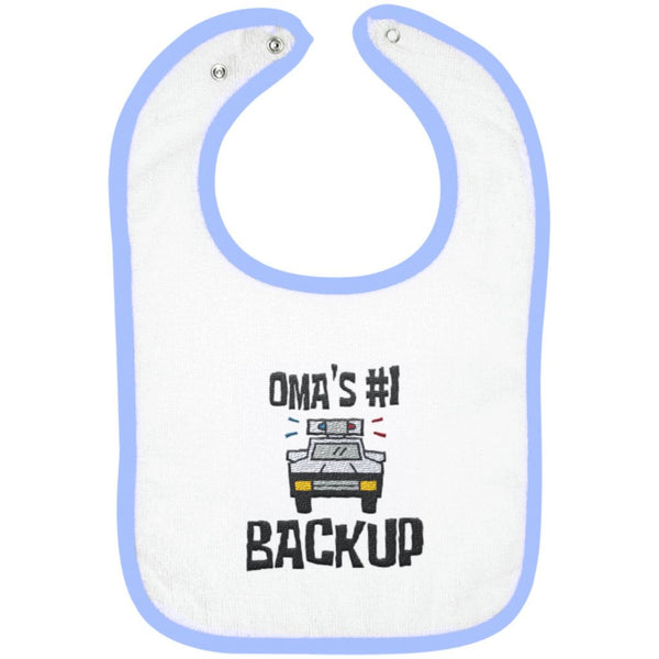 Oma's #1 Backup - Embroidered Infant Bib