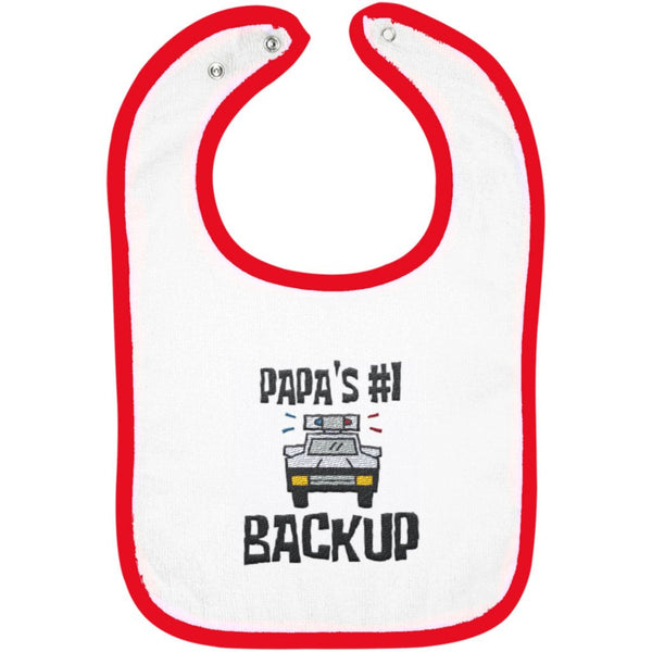 Papa's #1 Backup - Embroidered Infant Bib