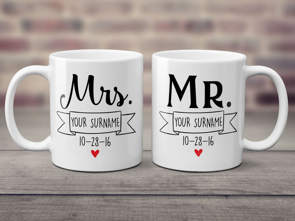 Mr & Mrs Personalized Mugs (Set of Two)