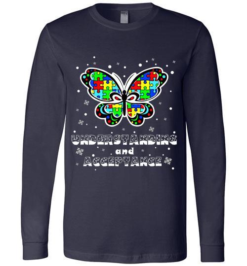 Autism Awareness Ugly Christmas Sweaters Autism Understanding And Acceptance Long Sleeve