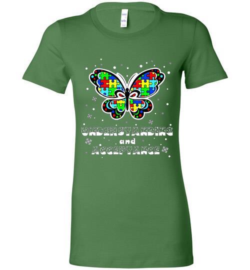 Autism Awareness Ugly Christmas Sweaters Autism Understanding And Acceptance Bella Ladies Tee