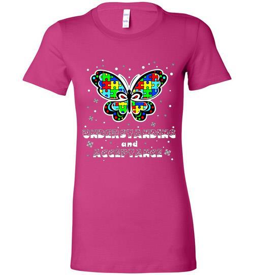 Autism Awareness Ugly Christmas Sweaters Autism Understanding And Acceptance Bella Ladies Tee