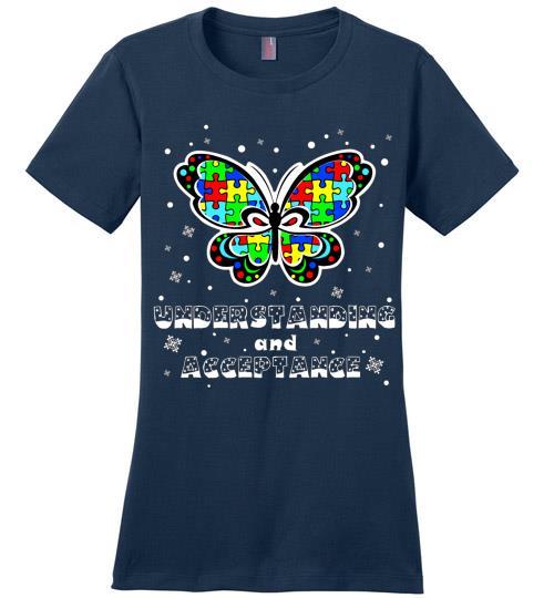 Autism Awareness Ugly Christmas Sweaters Autism Understanding And Acceptance Ladies Perfect